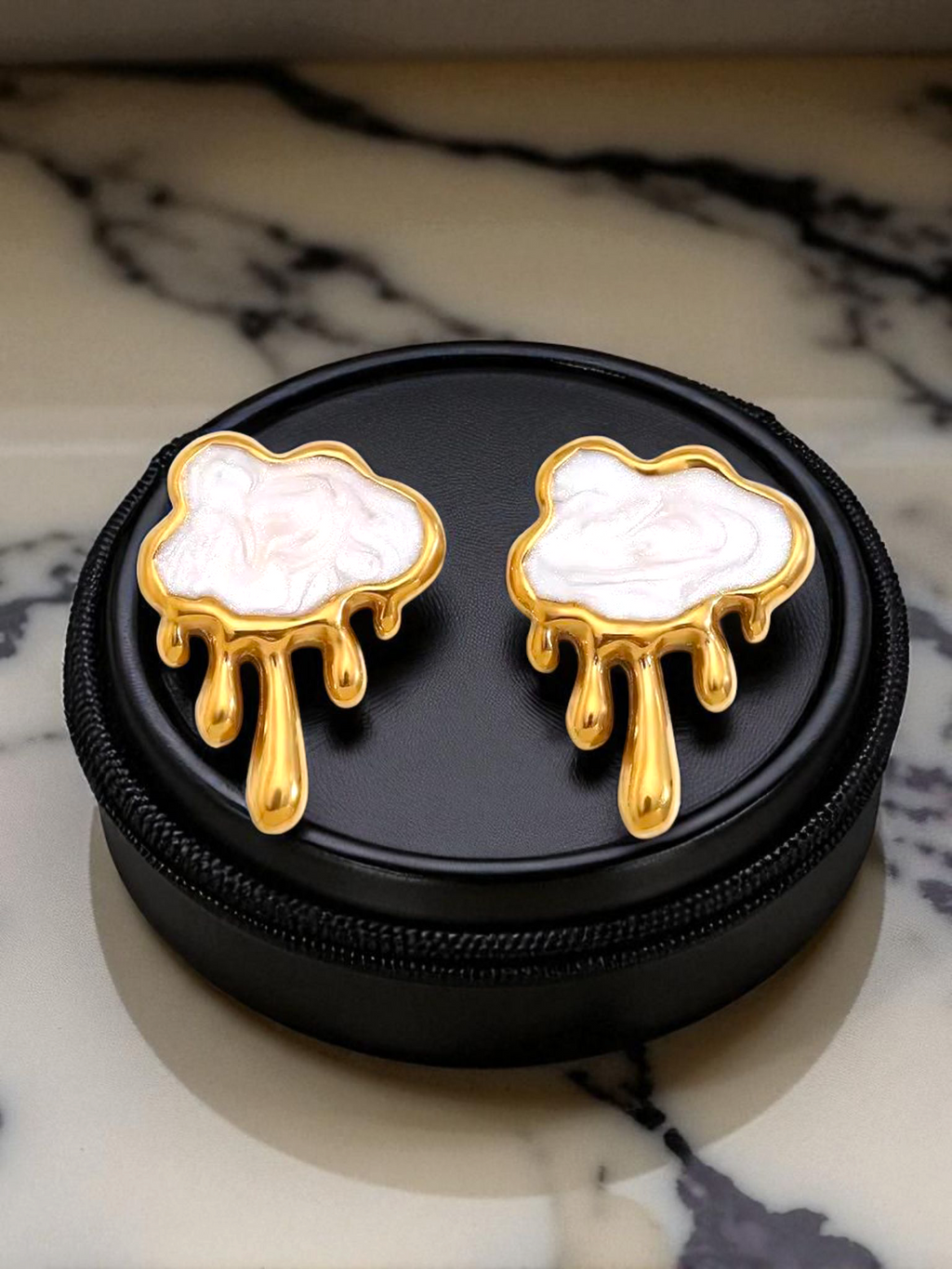 Golden Drip Cloudy Earrings