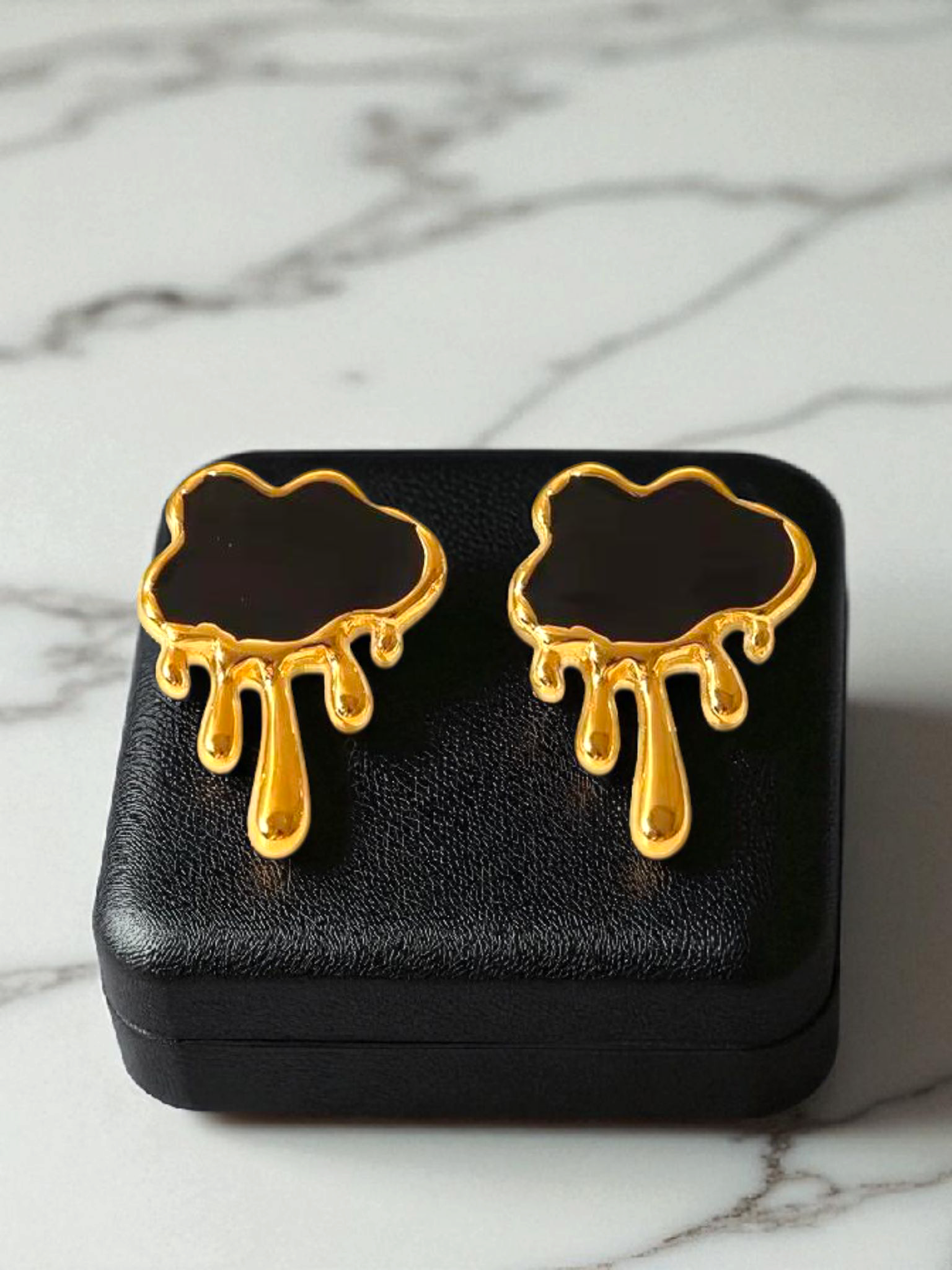 Golden Drip Cloudy Earrings