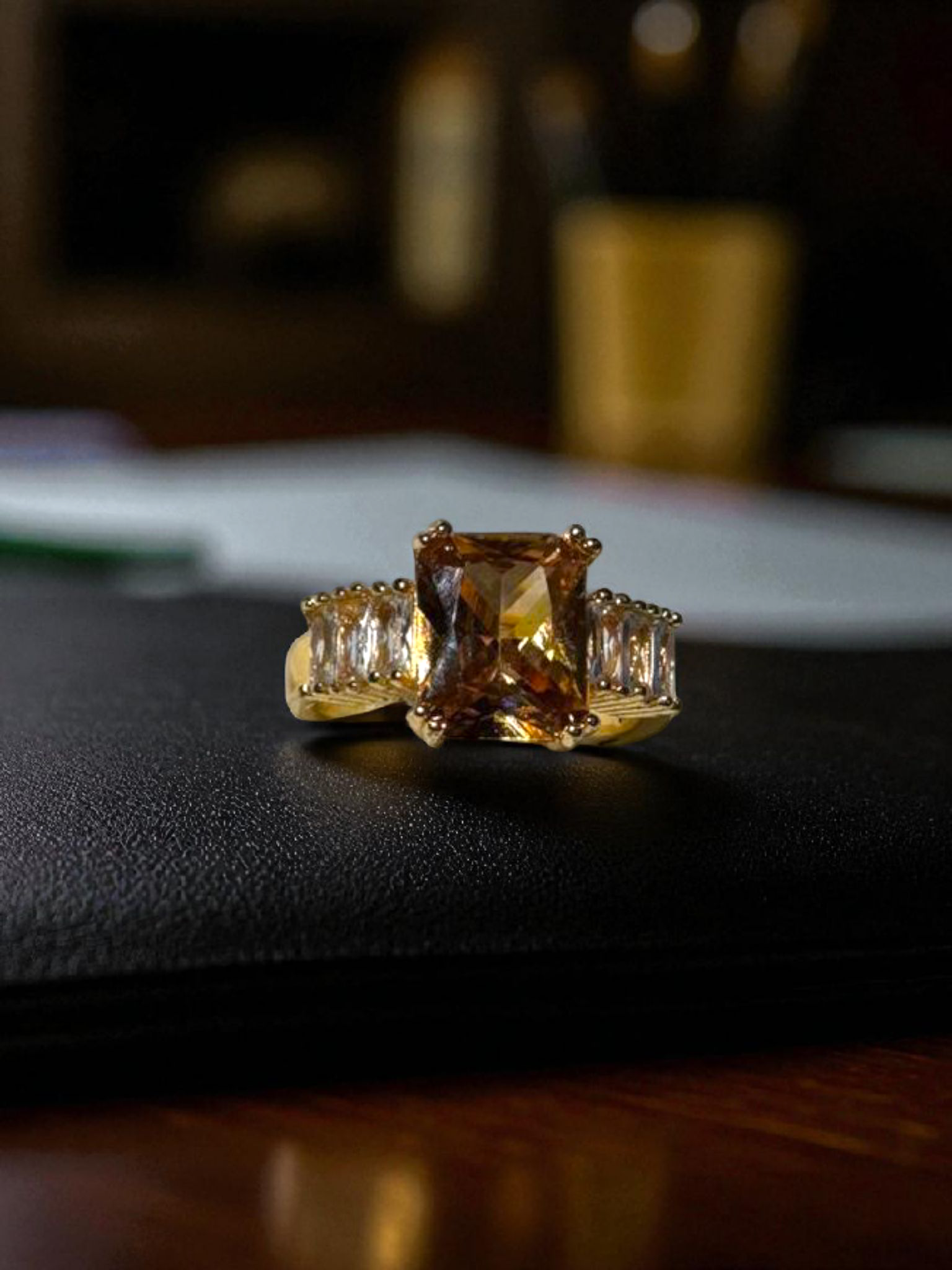 Amber Crown Ring