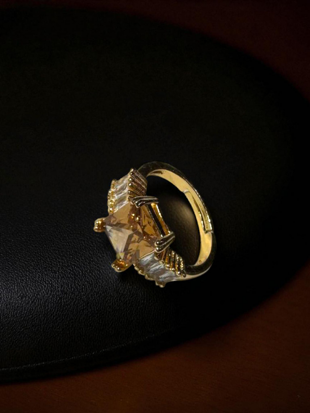 Amber Crown Ring