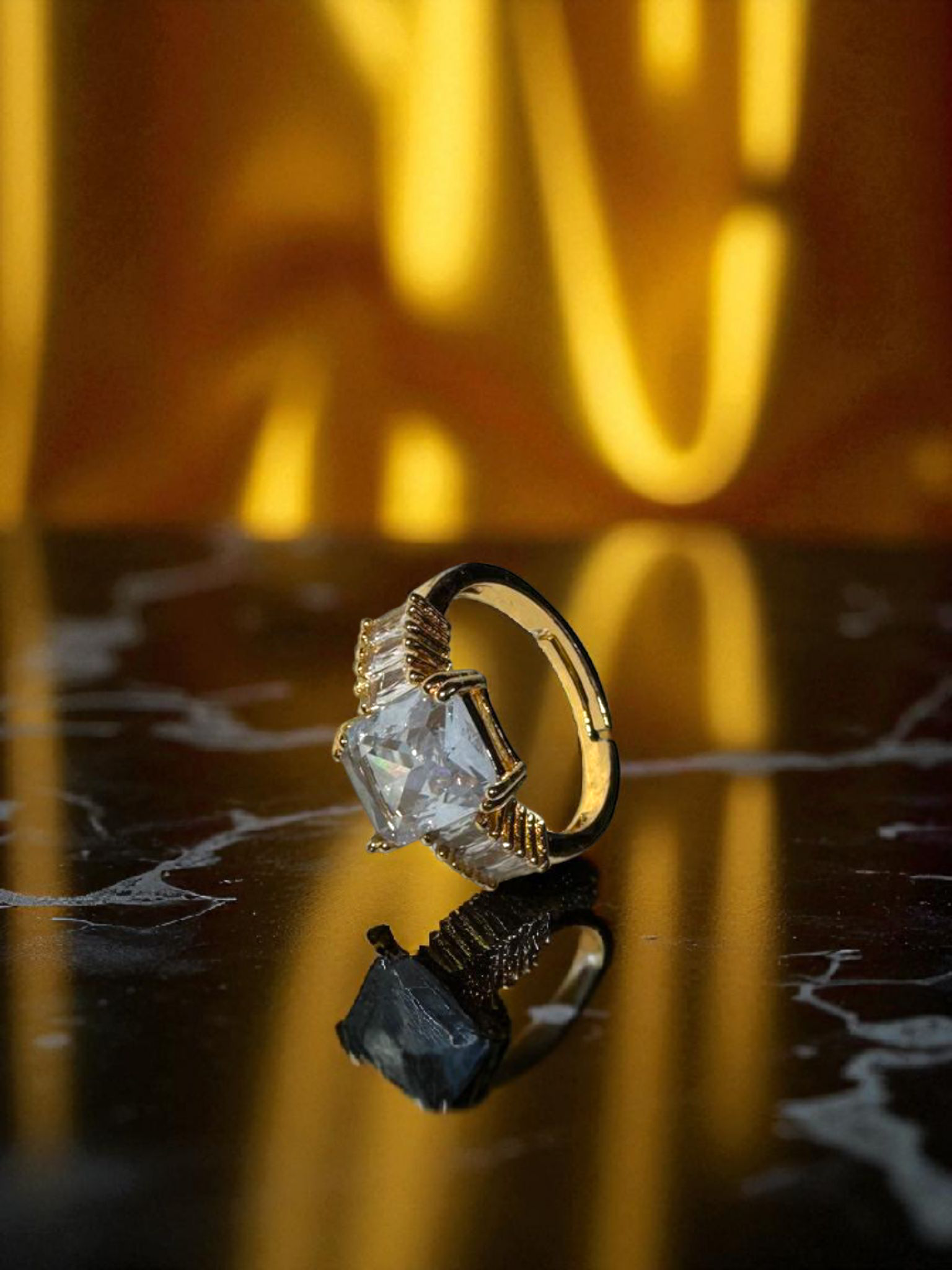 Amber Crown Ring